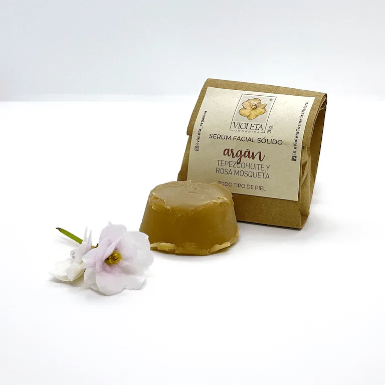 Serum Facial Sólido de Argán, Tepezcohuite y Rosa Mosqueta